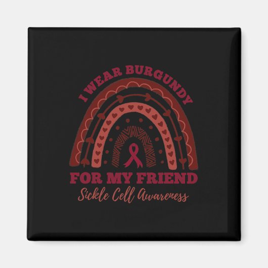 Aimant Je Porte La Bourgogne Pour Mon Ami Rainbow Sickle  (Devant)