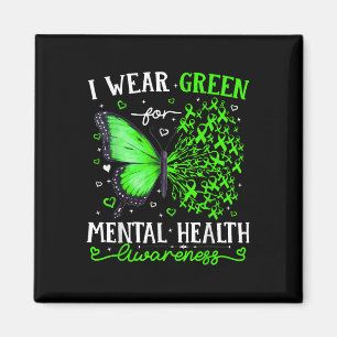 Aimant Je Porte Le Papillon Vert Pour La Sensibilisation