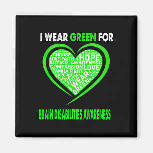 Aimant Je Porte Le Vert Pour La Sensibilisation Aux Handi