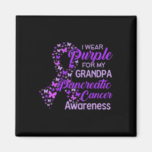 Aimant Je porte le violet pour mon grand-père cancer du p