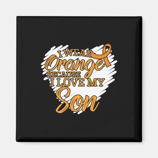 Aimant Je porte l'orange parce que j'aime mon fils pour l (Devant)