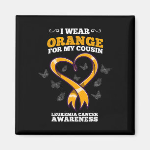 Aimant Je Porte Orange Cousin Leucémie Cancer Sensibilisa