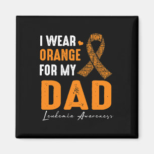 Aimant Je Porte Orange Pour Mon Père Leucémie Cancer Corr