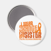 Aimant Je Porte Orange Soeur Sclérose Multiple MS (Recto/Verso)