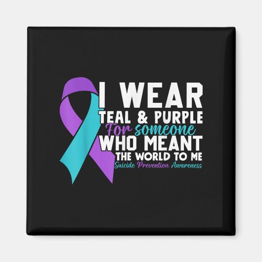 Aimant Je Porte Turquoise & ; Purple Pour Quelqu'Un Qu (Devant)