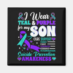 Aimant Je Porte Turquoise & Violet Pour Mon Fils Suic