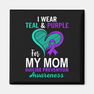 Aimant Je Porte Turquoise Et Violet En Mémoire Du Suicide