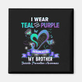 Aimant Je Porte Turquoise Et Violet Pour Mon Frère Suicid (Devant)