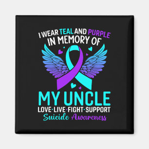 Aimant Je Porte Turquoise Et Violet Pour Mon Oncle Suicid