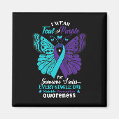 Aimant Je Porte Turquoise Et Violet Pour Quelqu'Un Que J' (Devant)