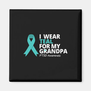 Aimant Je Porte Turquoise Pour Mon Grand-Père Ptsd Turquo