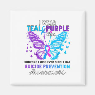 Aimant Je Porte Turquoise Purple Papillon Suicide Prévent