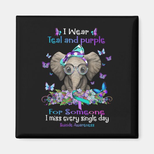 Aimant Je Porte Un Éléphant De Sensibilisation Au Suicide (Devant)