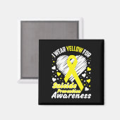 Aimant Je Porte Un Jaune Pour La Sensibilisation À La Pré (Recto/Verso)