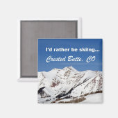 Aimant Je préfère skier, Crested Butte, CO (Recto/Verso)