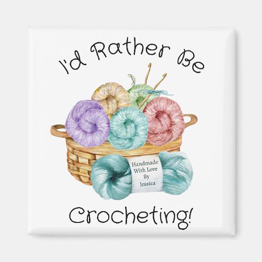Aimant Je Préférerais Être Crochet Personnalisé (Devant)