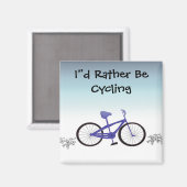 Aimant Je préférerais faire du vélo (Recto/Verso)