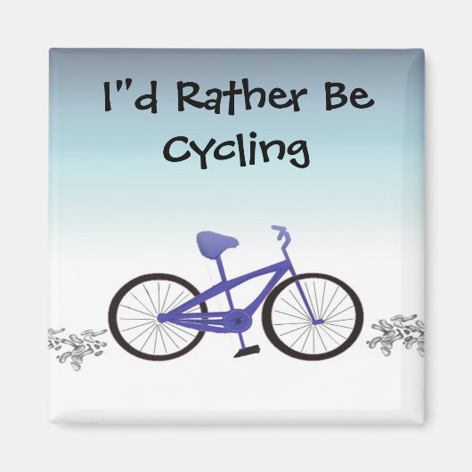 Aimant Je préférerais faire du vélo (Devant)