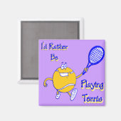 Aimant Je Préférerais Jouer Au Tennis (Recto/Verso)