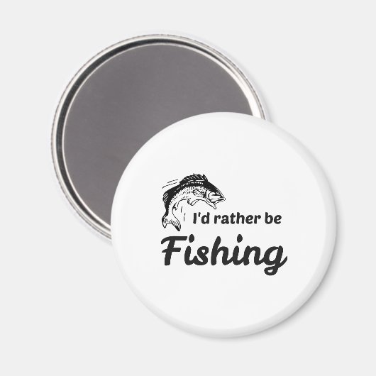 Aimant Je préférerais pêcher (Recto/Verso)