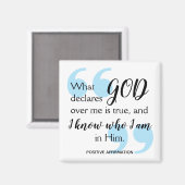 Aimant JE SAIS QUI JE SUIS L'Affirmation chrétienne posit (Recto/Verso)