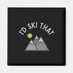 Aimant Je skierais ce cadeau drôle de skieur