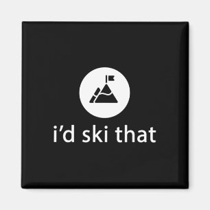 Aimant Je skierais ce drôle de skieur T-shirt de ski cade