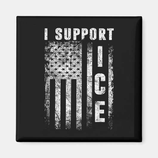 Aimant Je soutiens Ice, les agents de l'immigration Drape (Devant)