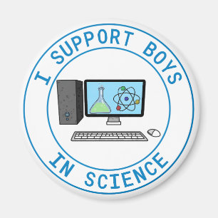 Aimant Je soutiens les garçons en science