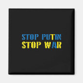 Aimant Je soutiens l'Ukraine pour arrêter Poutine arrêter (Devant)