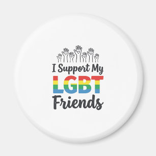 Aimant Je soutiens mes amis LGBT Vectoriel de Fierté Arc-