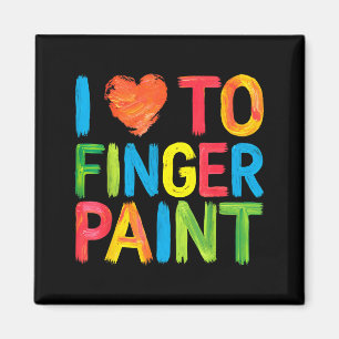 Aimant Je suis amoureux de la peinture au doigt de jolis