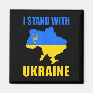 Aimant Je Suis Avec La Carte De L'Ukraine Et Le Drapeau U