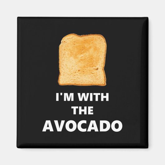 Aimant Je suis avec le costume d'Halloween toast Avocado (Devant)