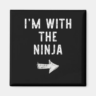Aimant Je suis avec le costume Ninja Halloween Coup de co