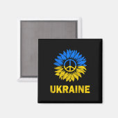 Aimant Je suis avec le drapeau de tournesol de l'Ukraine (Recto/Verso)