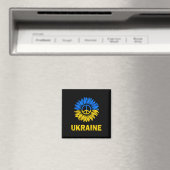 Aimant Je suis avec le drapeau de tournesol de l'Ukraine (In Situ (Lave-vaisselle))