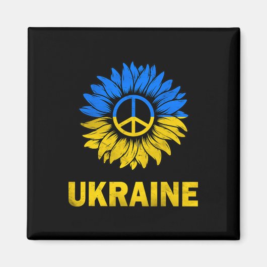 Aimant Je suis avec le drapeau de tournesol de l'Ukraine (Devant)