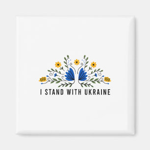 Aimant Je suis avec l'Ukraine Drapeau de l'Ukraine Tourne