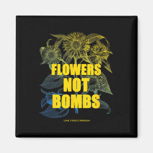Aimant Je suis avec l'Ukraine Fleurs Pas de Bombes Paix e