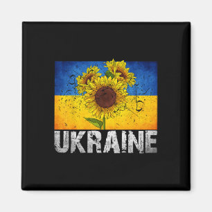 Aimant Je suis avec l'Ukraine soutien tournesol drapeau u