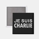 Aimant JE SUIS CHARLIE - peuple d'unité nationale (Recto/Verso)