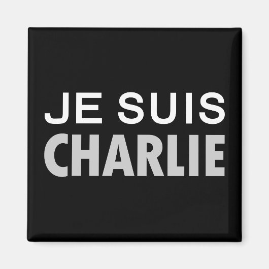Aimant JE SUIS CHARLIE - peuple d'unité nationale (Devant)