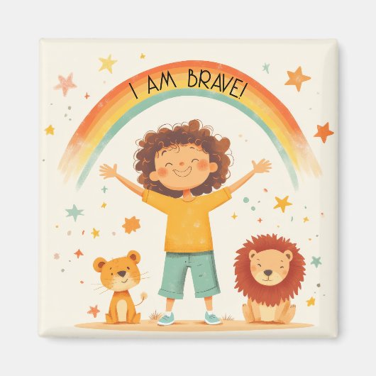 Aimant Je Suis Courageux - Affirmation Enfants (Devant)