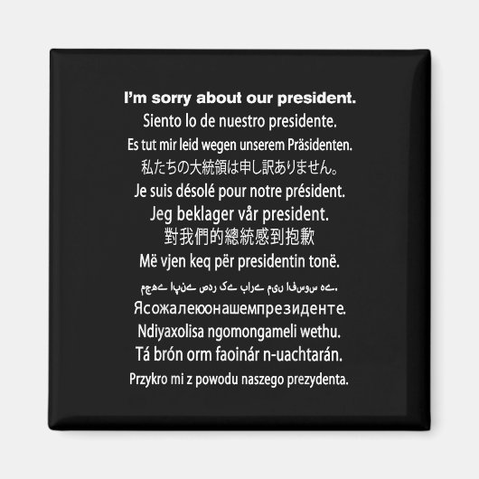 Aimant Je Suis Désolé Pour Notre Présidente, Shirt Donald (Devant)