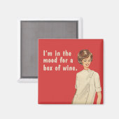 Aimant Je suis d'humeur pour une boîte de vin. (Recto/Verso)