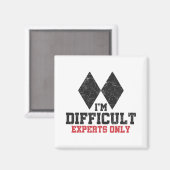 Aimant Je suis difficile Experts uniquement Funny Skier H (Recto/Verso)