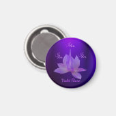 Aimant Je Suis Flamme Violette Avec Lotus (Recto/Verso)