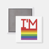 Aimant Je suis Gay | drapeau arc-en-ciel (Recto/Verso)