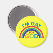 Aimant Je suis gay pour Dieu (Recto/Verso)